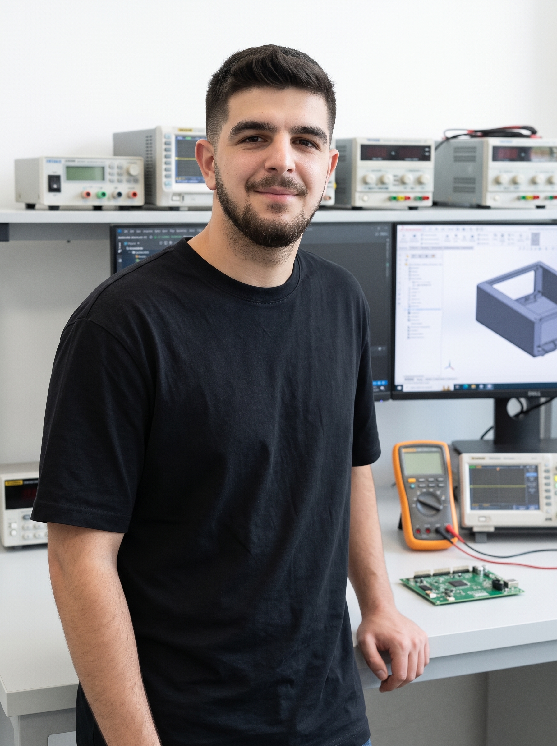 Muhammed Mustafa Yondes, elektronik laboratuvarında